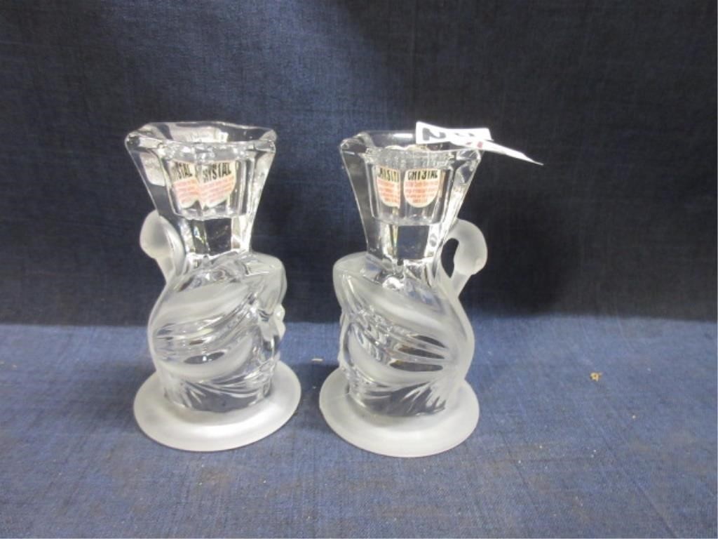 swan candlestick holders