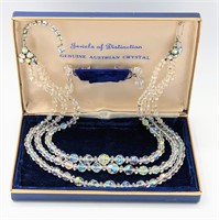 Aurora Borealis Crystal Necklace And Earrings