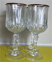 Cristal D'Arques-Durand Gold Rimmed Wine Stems