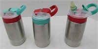 3 Small Metal Contigo Water Bottles