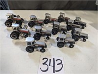 1/64 Scale White Assorted Tractors (12) Plastic