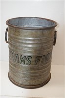 Vintage Brams Farms Two Handle Metal Bucket