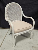 Rattan Cane Chair + Cushion #326 22.5×33.5×22"