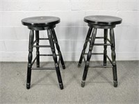 2x The Bid Painted Wood Swivel Bar Stools