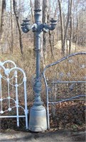 Great bronze colored 8 foot cast metal lamp post