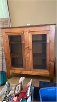 3 shelf double door solid wood cabinet unit