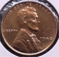 1940 PROOF RED LINCOLN CENT