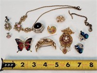 Vintage Pins, Knecklace, & Earrings