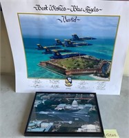 W - 2 PIECES MILITARY AIRCRAFT PRINTS (G301)