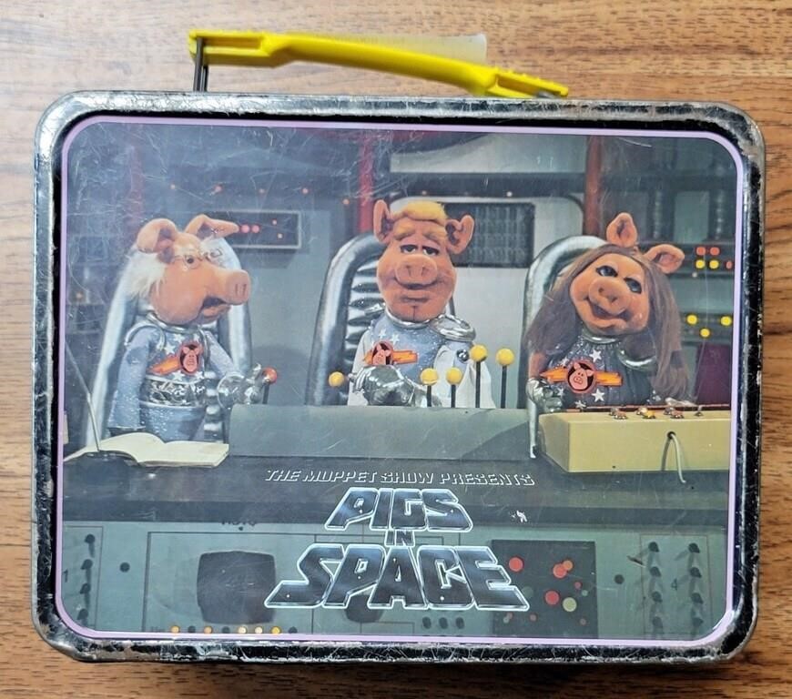 THERMOS PIGS IN SPACE METAL LUNCH BOX