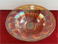 Vintage Marigold Carnival Glass Fruit Bowl