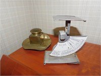 Brass ink well, postal scale BR3