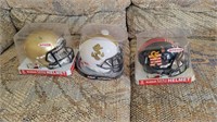 3 mini football helmets