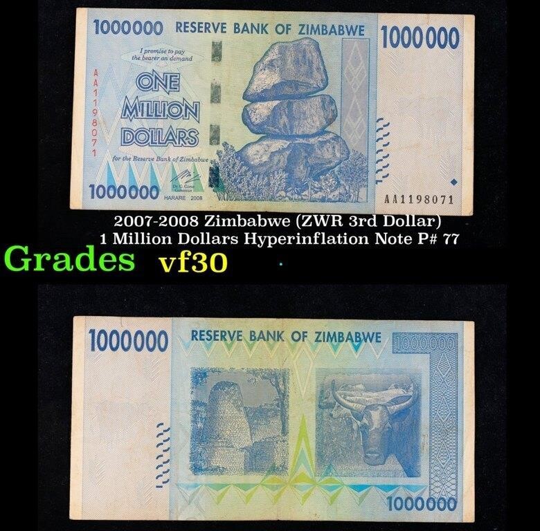 2007-2008 Zimbabwe (ZWR 3rd Dollar) 1 Million Doll