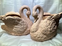 Clay/Peach Colored Swan Planters 12 x 12