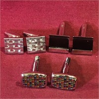 3 Pairs Of Mens Cufflinks