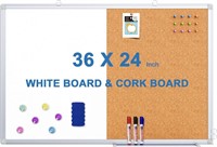 Dry Erase & Cork Board Combo, 36 x 24 Inches