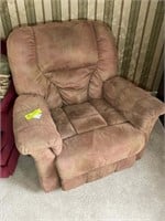 Brown faux suede fabric recliner