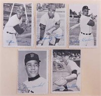Five 1969 Topps deckle edge B&W baseball cards: