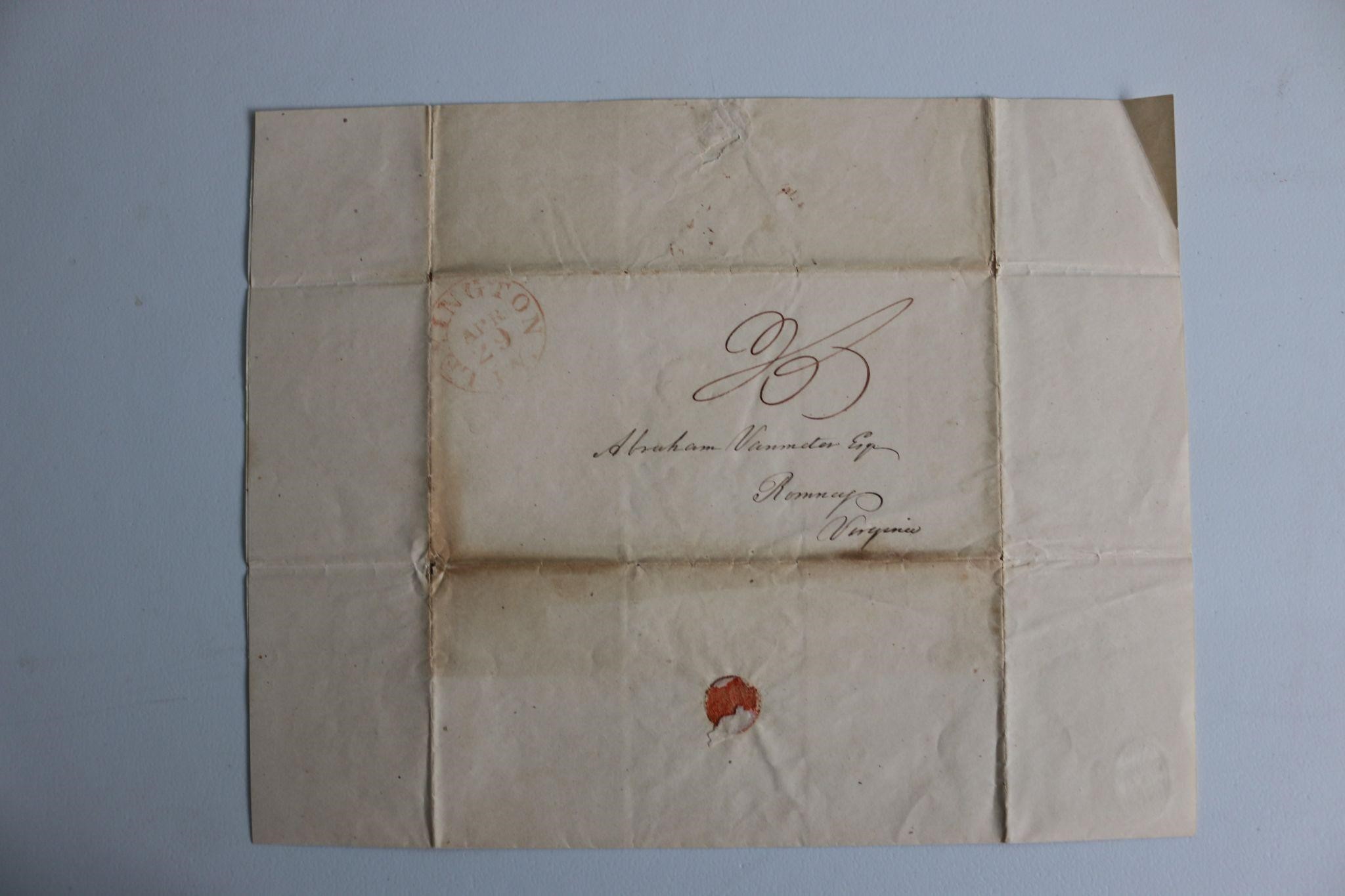 1840 Pre-Stamp Folded Letter/ Envelope