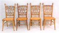 Rare set of (4) Victorian wicker dining chairs,