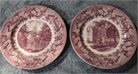 WEDGEWOOD RED AND WHITE DECORATIVE PLATES,