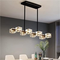 Modern Black Crystal Chandelier - 8-Lights