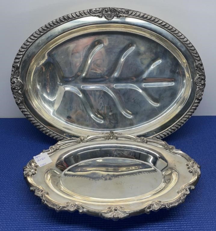 Vintage Trays , Silver Footed , Bristol Silver by