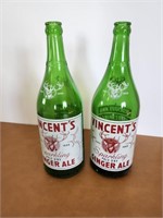 Vincent's Ginger Ale Bottles (2)
