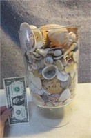 11" Glass Jar full of Seashells