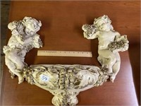 Victorian cherub wall art – old, heavy plastic