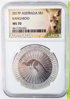 Coin 2017-P Australia Silver Dollar NGC MS70