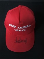 PRESIDENT DONALD TRUMP SIGNED RED HAT COA
