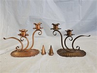 2 Gregorian Copper Candle Holders