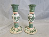 2 Pfaltzgraff French Garden Candlesticks