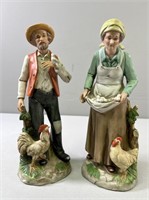 Homco Porcelain Figurines  - Farmer & His Wife