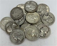 (17) Asst Silver Quarters