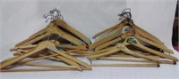 23 vintage wooden hangers