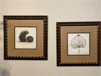 (2) Square Framed Sketch Prints 23" x 23"