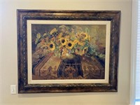 Framed Sunflower Canvas Art Lithograph (Abbot '94)