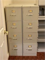 Qty (2) 4-Drawer HON File Cabinets, 52"Hx26"Dx15"W