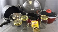 Cookware, Mason Jars & Lids Lot