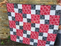 Red, Black and White Small Quilt