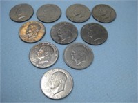 Ten Clad Eisenhower Dollar Coins