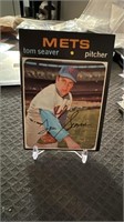 1971 TOPPS SIGNED AUTO CARD TOM SEAVER NEW YORK ME