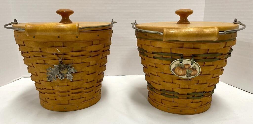 Two Covered Longaberger Baskets