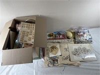 Box of crafting supplies and other misc goods