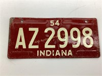 1954 Indiana bicycle license plate