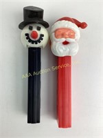 (2) old PEZ dispensers Christmas Santa & Snowman