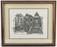 Sharon Ader, Victorian Houses Hand Colored Litho